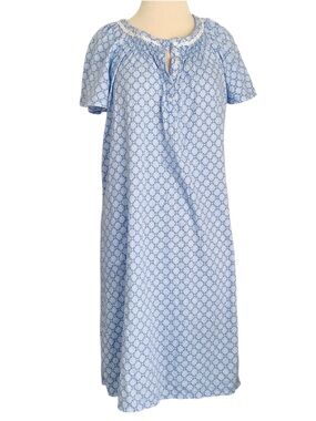 Aria Light Blue and White Floral Nightgown